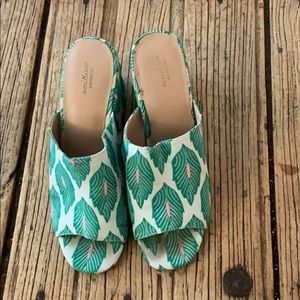 Urban Outfitters mules green pink and white